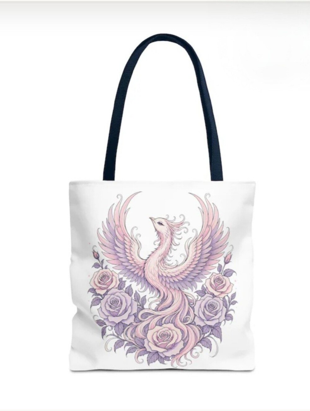 NWT Phoenix & Roses Tote Bag 16" x 16" | Gothic Fairycore Cottagecore Bookish